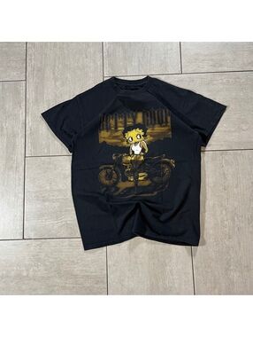 Vintage Betty Boop Graphic T-Shirt Black Cotton Tee